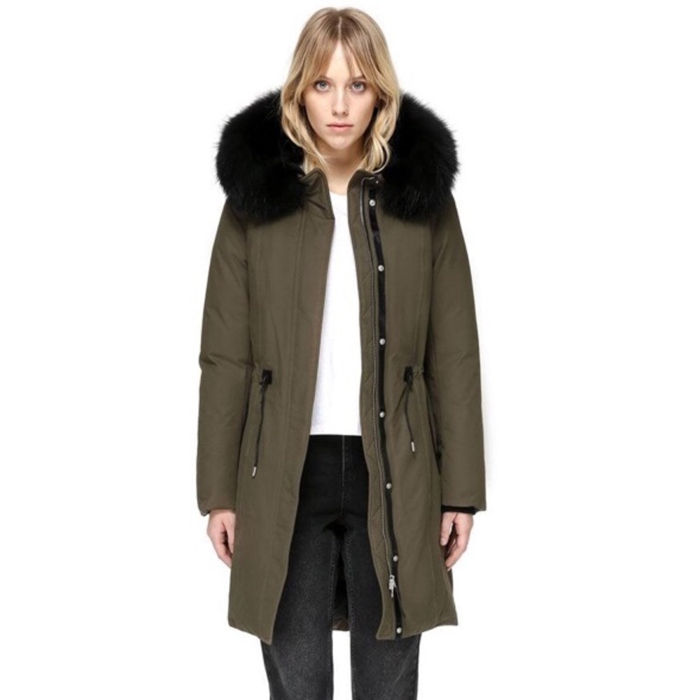 Mackage Enia Army Green Long Down Jacket XXS